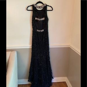Sherri Hill black long formal dress size 6 beaded